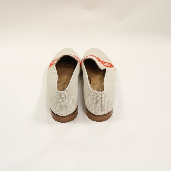 Stubbs & Wootton women's size 7 flax and orange loafers - Picture 5 of 14